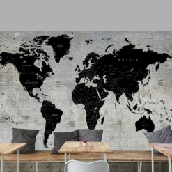 World Map Wallpaper Mural Wall Covering Sticker Peel and Stick Removable PVC/Vinyl Material Self Adhesive/Adhesive Required Wall Decor for Living Room Kitchen Bathroom