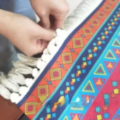 Woven Bohemian Mandala Doormat Kitchen Mat Floor Mat Non-Slip Area Rug Oil Proof Rug Indoor Outdoor Mat Bedroom Decor Bathroom Mat Entrance Rug Blue