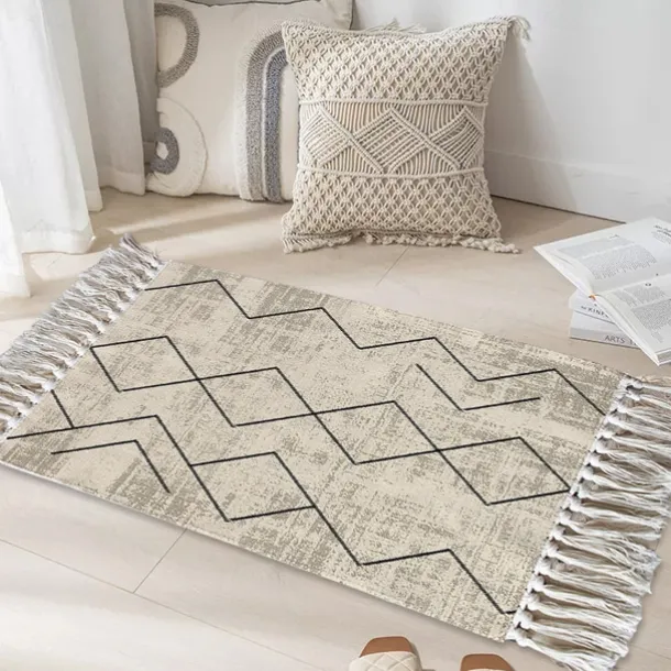 Woven Bohemian Mandala Doormat Kitchen Mat Floor Mat Non-Slip Area Rug Oil Proof Rug Indoor Outdoor Mat Bedroom Decor Bathroom Mat Entrance Rug Blue