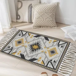 Woven Bohemian Mandala Doormat Kitchen Mat Floor Mat Non-Slip Area Rug Oil Proof Rug Indoor Outdoor Mat Bedroom Decor Bathroom Mat Entrance Rug Blue