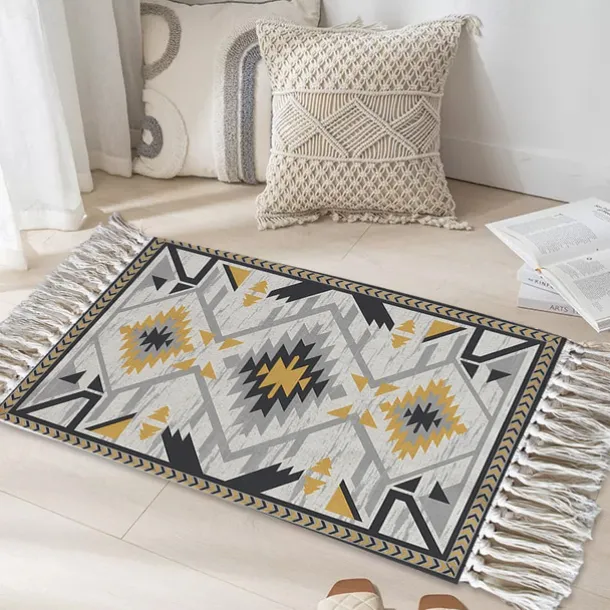 Woven Bohemian Mandala Doormat Kitchen Mat Floor Mat Non-Slip Area Rug Oil Proof Rug Indoor Outdoor Mat Bedroom Decor Bathroom Mat Entrance Rug Blue