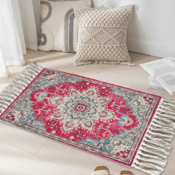 Woven Bohemian Mandala Doormat Kitchen Mat Floor Mat Non-Slip Area Rug Oil Proof Rug Indoor Outdoor Mat Bedroom Decor Bathroom Mat Entrance Rug Blue