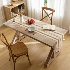 Woven Table Runners with Braid Hemp Rope 71/79/87inch Long for Dining Table Decoration