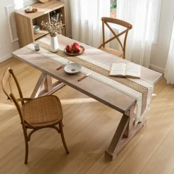 Woven Table Runners with Braid Hemp Rope 71/79/87inch Long for Dining Table Decoration