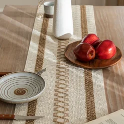 Woven Table Runners with Braid Hemp Rope 71/79/87inch Long for Dining Table Decoration
