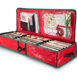 Wrapping Paper Organizer Storage Bag Heavy Duty - Christmas Storage Organizer for Wrapping Paper and Gift Bag Storage - Wrapping Paper Storage Container - Holiday Christmas Decorations