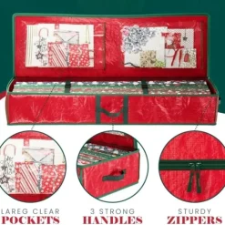 Wrapping Paper Organizer Storage Bag Heavy Duty - Christmas Storage Organizer for Wrapping Paper and Gift Bag Storage - Wrapping Paper Storage Container - Holiday Christmas Decorations