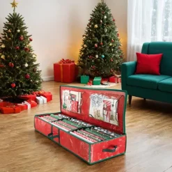 Wrapping Paper Organizer Storage Bag Heavy Duty - Christmas Storage Organizer for Wrapping Paper and Gift Bag Storage - Wrapping Paper Storage Container - Holiday Christmas Decorations