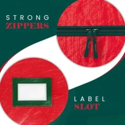 Wreath Storage Bag Heavy Duty Christmas Wreath Storage Container Green - Waterproof Plastic Material Wreath Holder Storage - Holds Wreaths For Year Round Christmas Storage