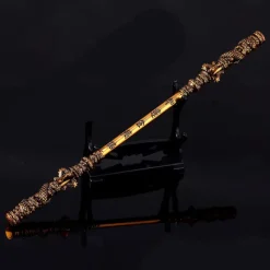 Wukong Zinc Alloy Figurine - Monkey King Great Sage Equal to Heaven Golden Cudgel 22CM Metal Ruyi Jingu Bang Staff - Great Sage Equal to Heaven Game Collectible