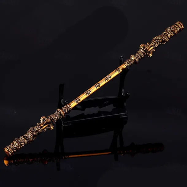 Wukong Zinc Alloy Figurine - Monkey King Great Sage Equal to Heaven Golden Cudgel 22CM Metal Ruyi Jingu Bang Staff - Great Sage Equal to Heaven Game Collectible
