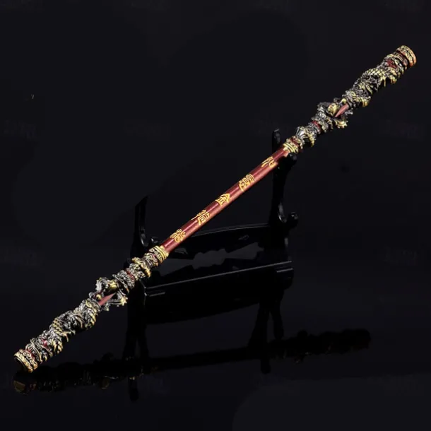 Wukong Zinc Alloy Figurine - Monkey King Great Sage Equal to Heaven Golden Cudgel 22CM Metal Ruyi Jingu Bang Staff - Great Sage Equal to Heaven Game Collectible