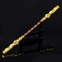 Wukong Zinc Alloy Figurine - Monkey King Great Sage Equal to Heaven Golden Cudgel 22CM Metal Ruyi Jingu Bang Staff - Great Sage Equal to Heaven Game Collectible
