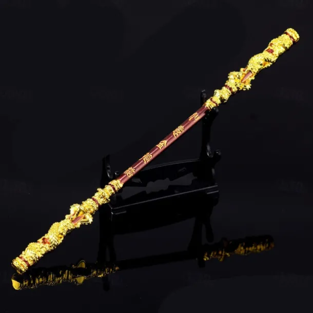 Wukong Zinc Alloy Figurine - Monkey King Great Sage Equal to Heaven Golden Cudgel 22CM Metal Ruyi Jingu Bang Staff - Great Sage Equal to Heaven Game Collectible