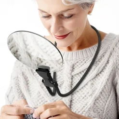 5X Hands Free Magnifying Glass Adjustable Magnifier with4.33in Diameter Lens and Stand Neckwear for Reading Seniors Low Vision Sewing Crafting Cross Stitch Inspection Repair