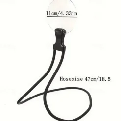 5X Hands Free Magnifying Glass Adjustable Magnifier with4.33in Diameter Lens and Stand Neckwear for Reading Seniors Low Vision Sewing Crafting Cross Stitch Inspection Repair