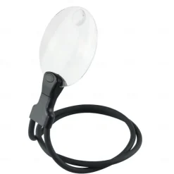5X Hands Free Magnifying Glass Adjustable Magnifier with4.33in Diameter Lens and Stand Neckwear for Reading Seniors Low Vision Sewing Crafting Cross Stitch Inspection Repair