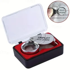 30x Jewelry Magnifying Glasses Pocket Folding Magnifier Mini Diamond Loupe Lens Triplet Eye Glass Tool Reading Magnifier