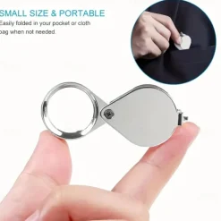 30x Jewelry Magnifying Glasses Pocket Folding Magnifier Mini Diamond Loupe Lens Triplet Eye Glass Tool Reading Magnifier