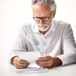 3X Magnifying Glass 110mm, Hands-Free Adjustable Neckwear for Seniors, Ideal for Reading, Sewing, Crafting, Cross Stitch - No Battery Required, Magnifying Glass for Reading