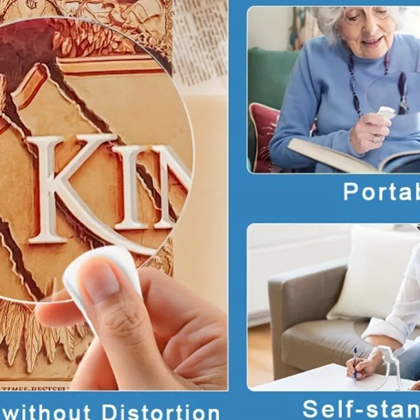 3X Magnifying Glass 110mm, Hands-Free Adjustable Neckwear for Seniors, Ideal for Reading, Sewing, Crafting, Cross Stitch - No Battery Required, Magnifying Glass for Reading