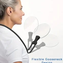 3X Magnifying Glass 110mm, Hands-Free Adjustable Neckwear for Seniors, Ideal for Reading, Sewing, Crafting, Cross Stitch - No Battery Required, Magnifying Glass for Reading