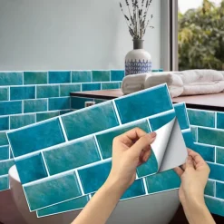 15x30cm 6pcs Tiles Wall Stickers Tile Paint Backsplash Removable Waterproof Self-Adhesive Decals Home Decoration Living Kitchen Bathroom Décor ( black）Self-adhesive decorative wall sticker