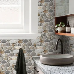 15x30cm 6pcs Tiles Wall Stickers Tile Paint Backsplash Removable Waterproof Self-Adhesive Decals Home Decoration Living Kitchen Bathroom Décor ( black）Self-adhesive decorative wall sticker