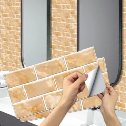 15x30cm 6pcs Tiles Wall Stickers Tile Paint Backsplash Removable Waterproof Self-Adhesive Decals Home Decoration Living Kitchen Bathroom Décor ( black）Self-adhesive decorative wall sticker