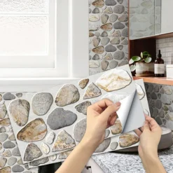 15x30cm 6pcs Tiles Wall Stickers Tile Paint Backsplash Removable Waterproof Self-Adhesive Decals Home Decoration Living Kitchen Bathroom Décor ( black）Self-adhesive decorative wall sticker