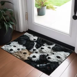 Yarn Cute Dogs Doormat Floor Mats Washable Rugs Kitchen Mat Non-Slip Oil Proof Rug Indoor Outdoor Mat Bedroom Decor Bathroom Mat Entrance Rug