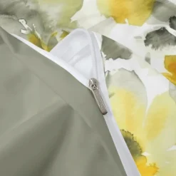 Yellow Floral 3-Piece Duvet Set for Summer Soft Skin Friendly Long Lasting 1 Duvet Cover 2 Pillowcases