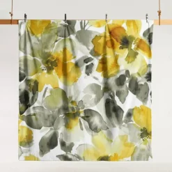 Yellow Floral 3-Piece Duvet Set for Summer Soft Skin Friendly Long Lasting 1 Duvet Cover 2 Pillowcases