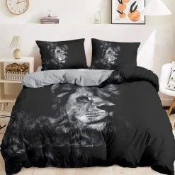 Yin-Yang Animals Duvet Cover Set 100% Cotton Soft and Breathable Bedding Set with Unique Yin-Yang Animal Print Stylish and Cozy Perfect for Bedroom Decor Easy Care Machine Washable
