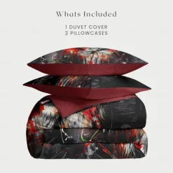 Yin-Yang Animals Duvet Cover Set 100% Cotton Soft and Breathable Bedding Set with Unique Yin-Yang Animal Print Stylish and Cozy Perfect for Bedroom Decor Easy Care Machine Washable