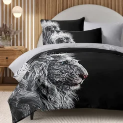 Yin-Yang Animals Duvet Cover Set 100% Cotton Soft and Breathable Bedding Set with Unique Yin-Yang Animal Print Stylish and Cozy Perfect for Bedroom Decor Easy Care Machine Washable