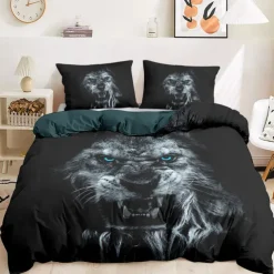 Yin-Yang Animals Duvet Cover Set 100% Cotton Soft and Breathable Bedding Set with Unique Yin-Yang Animal Print Stylish and Cozy Perfect for Bedroom Decor Easy Care Machine Washable