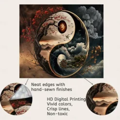 Yinyang Taichi Hanging Tapestry Wall Art Large Tapestry Mural Decor Photograph Backdrop Blanket Curtain Home Bedroom Living Room Decoration