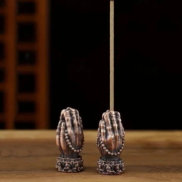 Zinc Alloy Vertical Two Hands Sculpture, West Pray Bless Furnishing Articles, Inspirational Christian Gifts, Bible Verses Decor, Keepsake, Prayer Room Decor for Home Office