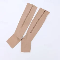 Zipper Compression Socks Open Toe Toeless Compression Socks for Women and Men(1 Pair)