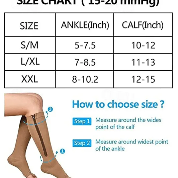 Zipper Compression Socks Open Toe Toeless Compression Socks for Women and Men(1 Pair)