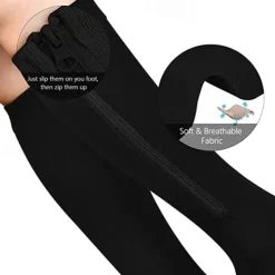 Zipper Compression Socks Open Toe Toeless Compression Socks for Women and Men(1 Pair)