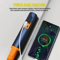 Zoomable Tactical Flashlight, Portable Handheld Flash Light, 1000 High Lumens, USB-C Rechargeable, Emergencies Power Bank, 4 Modes (SOS & Strobe), Waterproof LED Flashlight for Camping