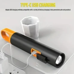 Zoomable Tactical Flashlight, Portable Handheld Flash Light, 1000 High Lumens, USB-C Rechargeable, Emergencies Power Bank, 4 Modes (SOS & Strobe), Waterproof LED Flashlight for Camping