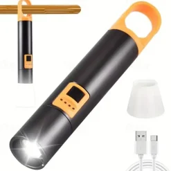 Zoomable Tactical Flashlight, Portable Handheld Flash Light, 1000 High Lumens, USB-C Rechargeable, Emergencies Power Bank, 4 Modes (SOS & Strobe), Waterproof LED Flashlight for Camping